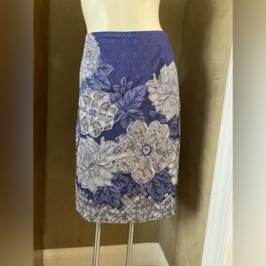 Talbots Floral silk Pencil Lined Skirt Size 16W